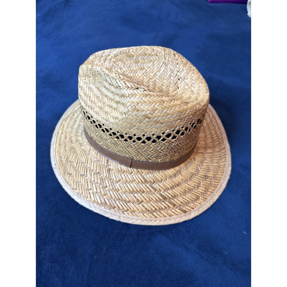 Vintage Dorfman Pacific DPC Safari Straw Hat Panama Beige Mens XL